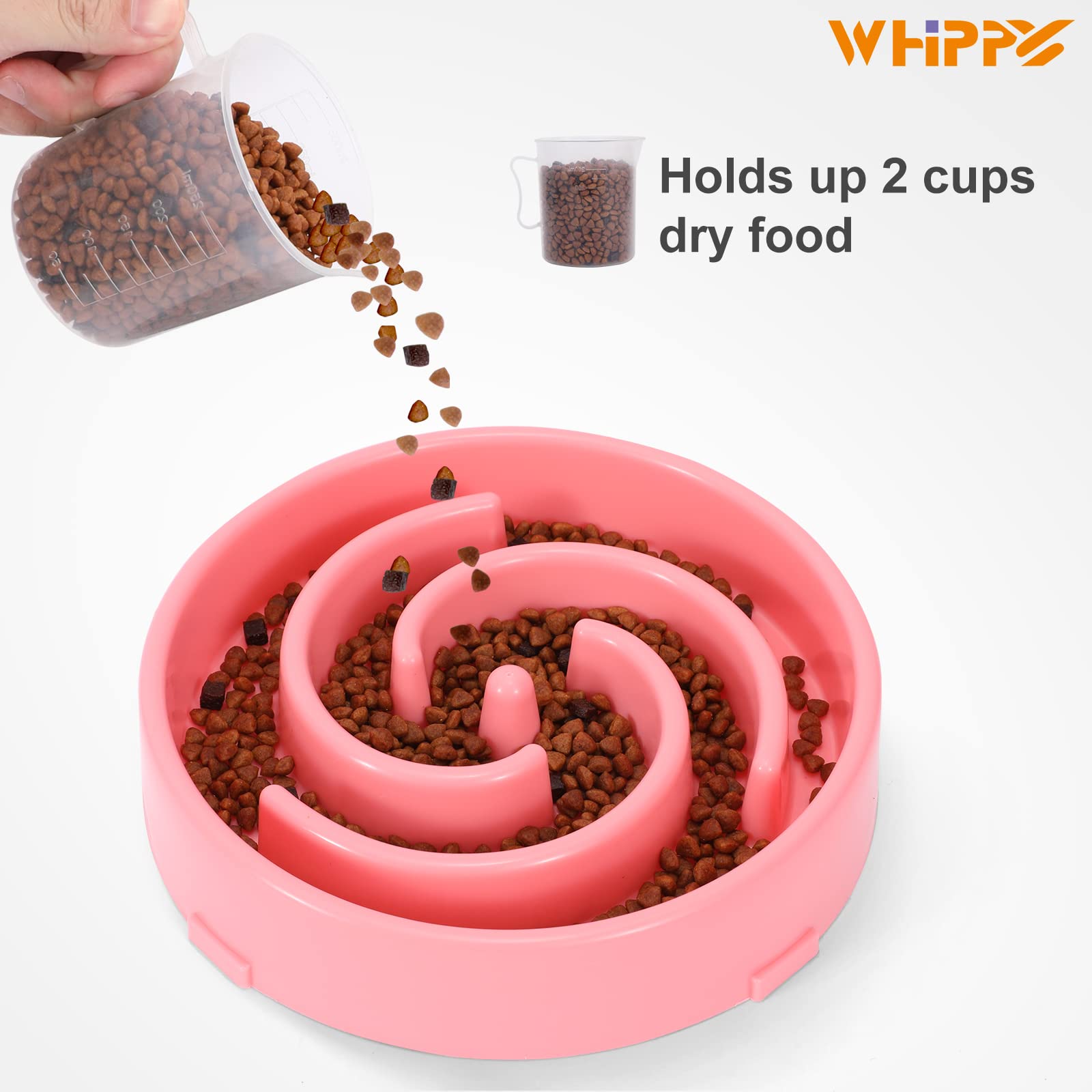 Foto 6 pulgar | Bol Slow Feeder Bowl Whippy Para Comida De Perro Mediano, Plato De Agua, Color Rosa - Venta Internacional.