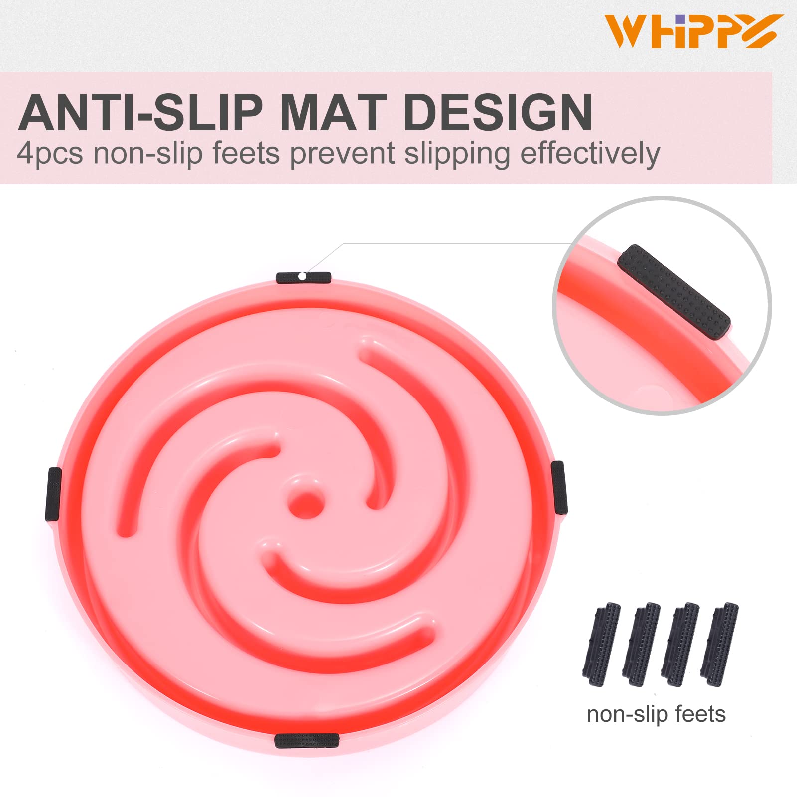 Foto 6 | Bol Slow Feeder Bowl Whippy Para Comida De Perro Mediano, Plato De Agua, Color Rosa - Venta Internacional.