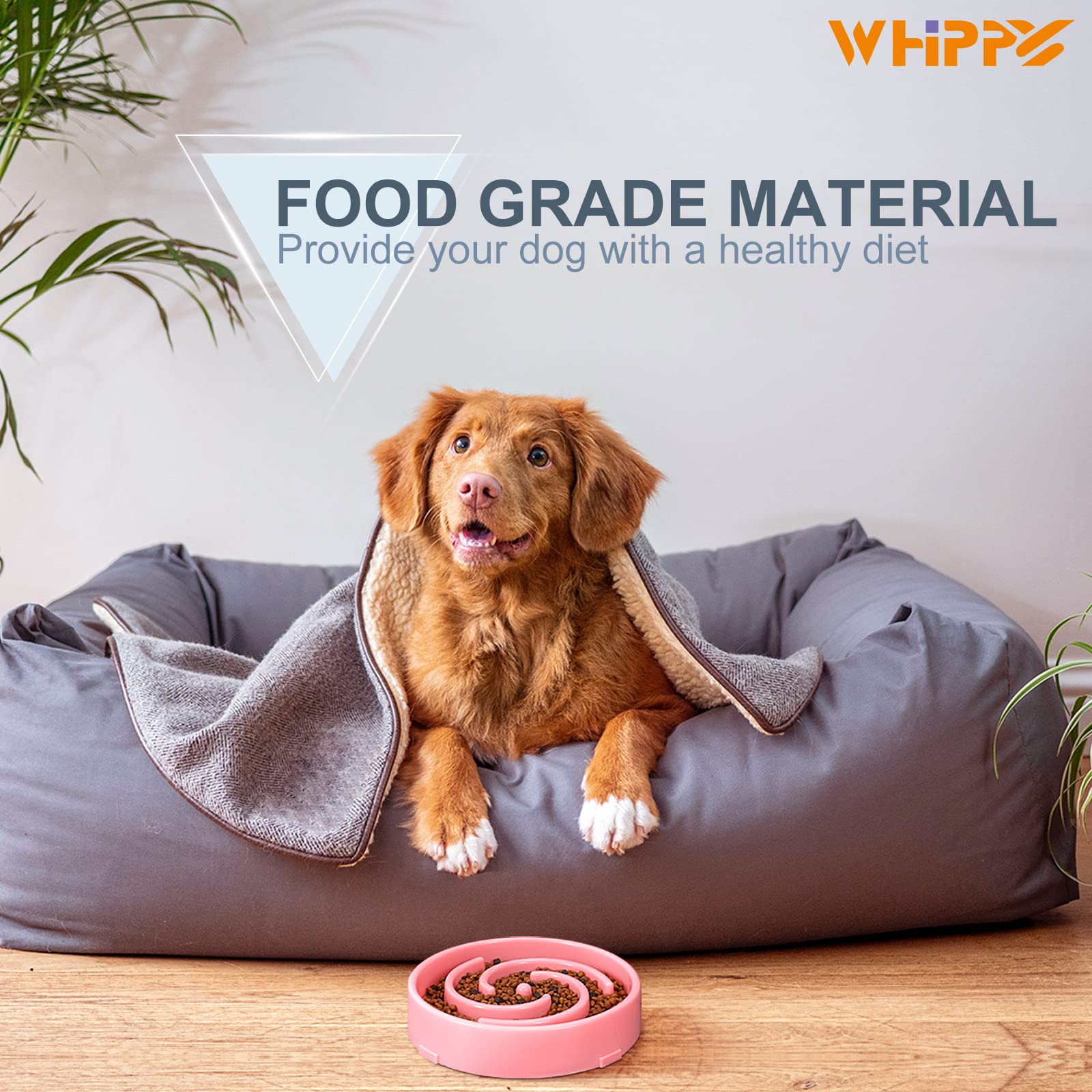 Foto 8 pulgar | Bol Slow Feeder Bowl Whippy Para Comida De Perro Mediano, Plato De Agua, Color Rosa - Venta Internacional.