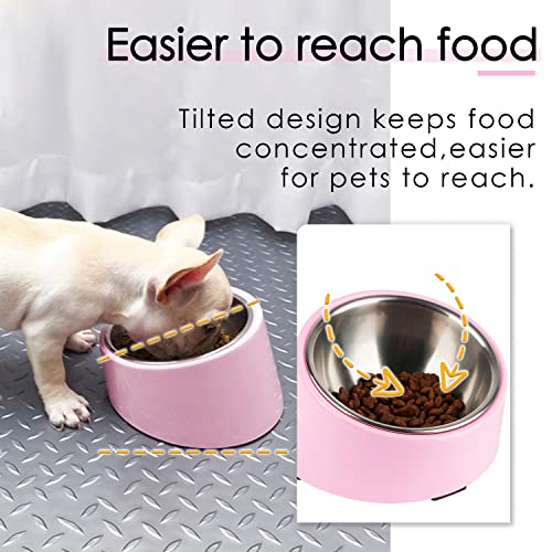 Foto 3 pulgar | Bowl Super Design 15° Inclinado Para Perros Y Gatos, Rosa Claro - Venta Internacional.