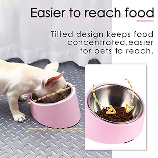Foto 2 | Bowl Super Design 15° Inclinado Para Perros Y Gatos, Rosa Claro - Venta Internacional.