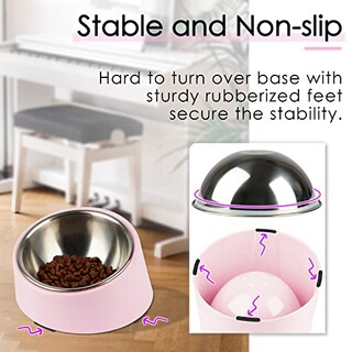 Foto 4 | Bowl Super Design 15° Inclinado Para Perros Y Gatos, Rosa Claro - Venta Internacional.