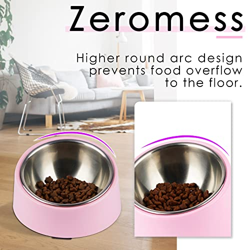 Foto 5 | Bowl Super Design 15° Inclinado Para Perros Y Gatos, Rosa Claro - Venta Internacional.