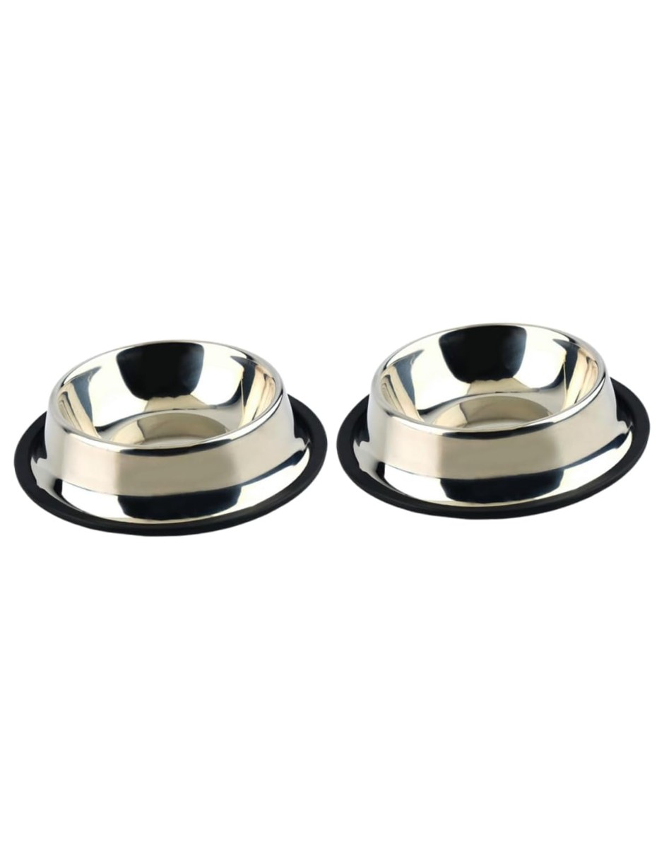 Foto 2 pulgar | Set De 2 Plato Para Mascota 18 Cm Acero Inoxidable