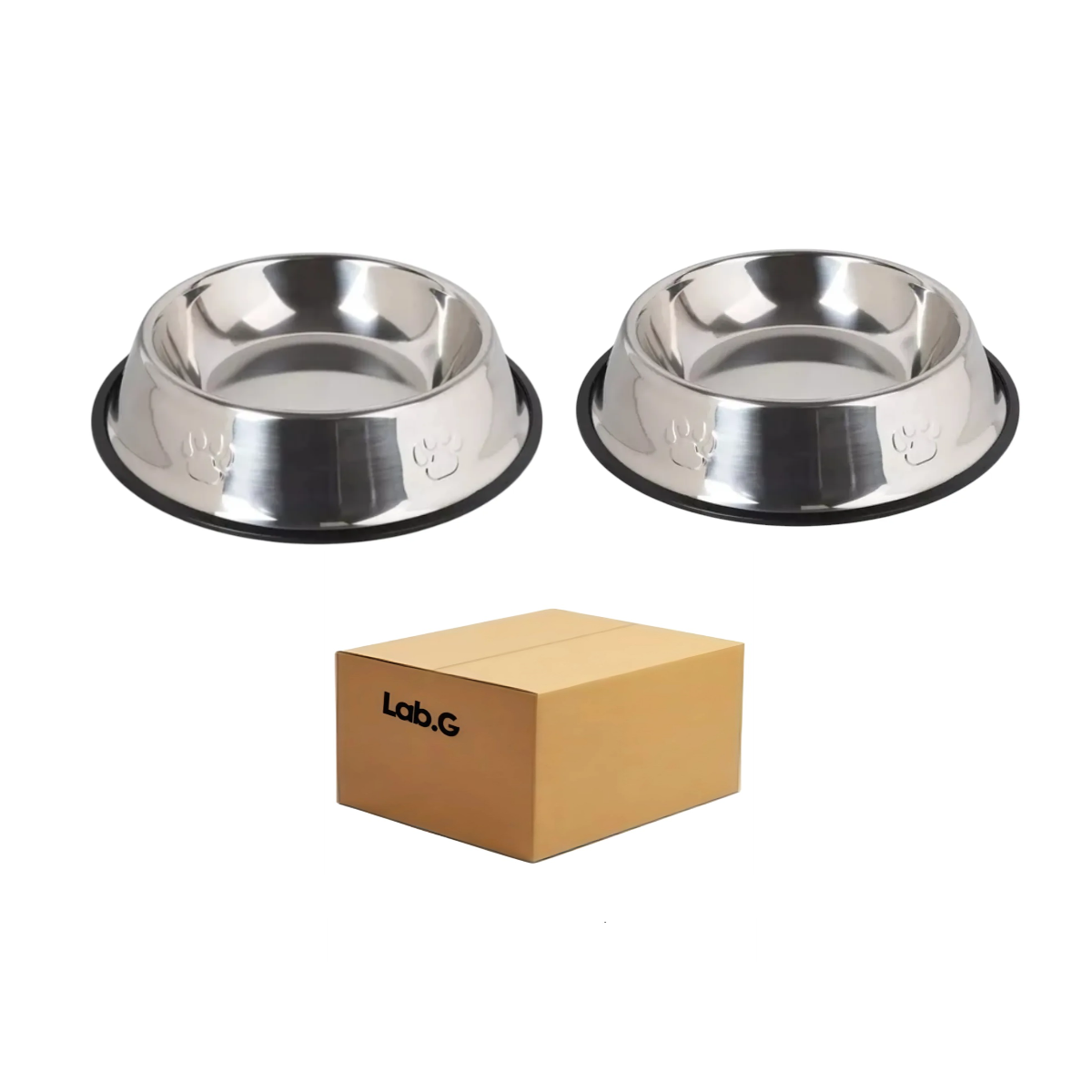 Foto 2 pulgar | 2 Pack Plato Mascota Comederos Para Agua Y Comida Lab.g Plata