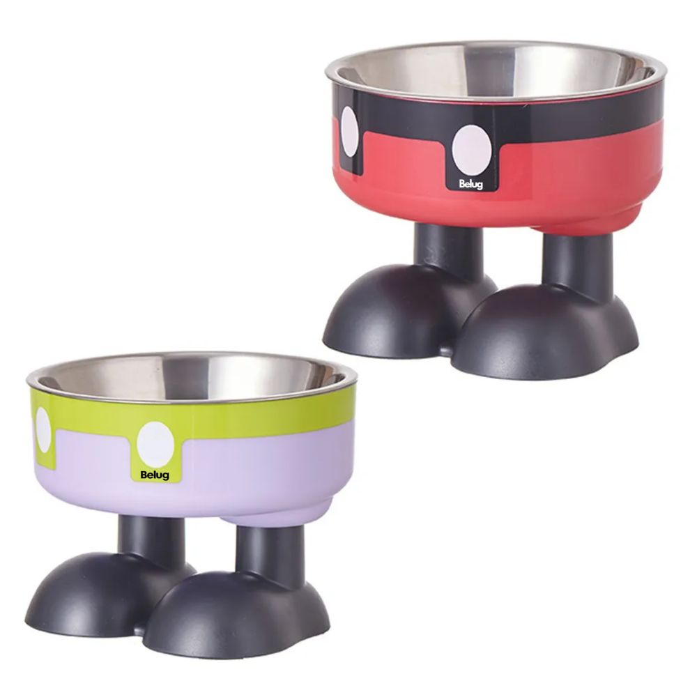 Foto 2 pulgar | 2pz Plato Comedero Elevado Mascota Belug, Rojo-verde