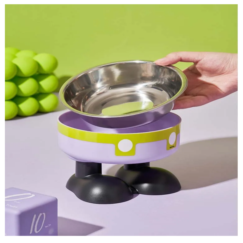 Foto 5 pulgar | 2pz Plato Comedero Elevado Mascota Belug, Rojo-verde
