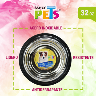 Foto 4 | Fancy Pets Plato Ligero De Acero Inoxidable Para Perro Tamaño 24 Onzas O 680 Gramos