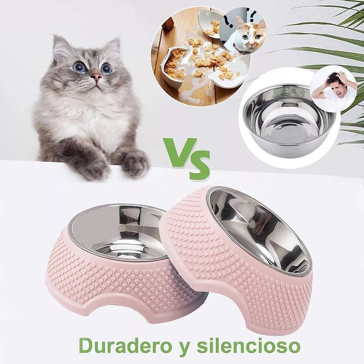 Foto 3 pulgar | Tazón Antiderrapante para Mascotas Eo Safe Imports ESI-7882 color Rosa 1 Par