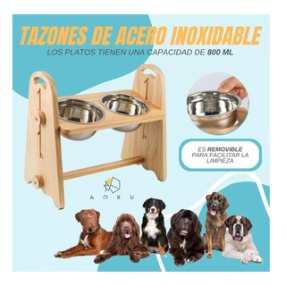 Foto 2 | Plato Doble para Mascota con Altura Variable Antiderrapante Eo Safe Imports Esi-8421 color Beige