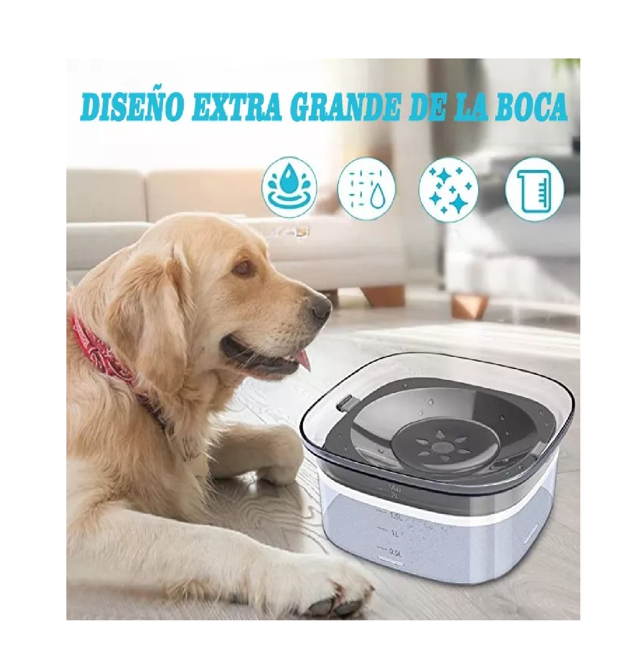 Foto 2 | Bebederos Para Perros Y Gatos,alimentador De Agua Lento 2l