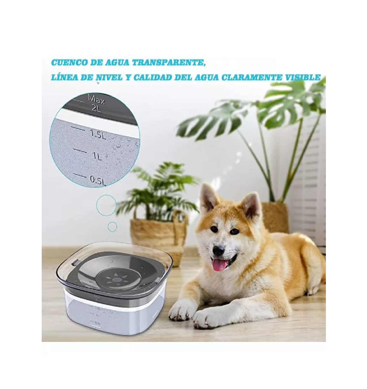Foto 3 | Bebederos Para Perros Y Gatos,alimentador De Agua Lento 2l