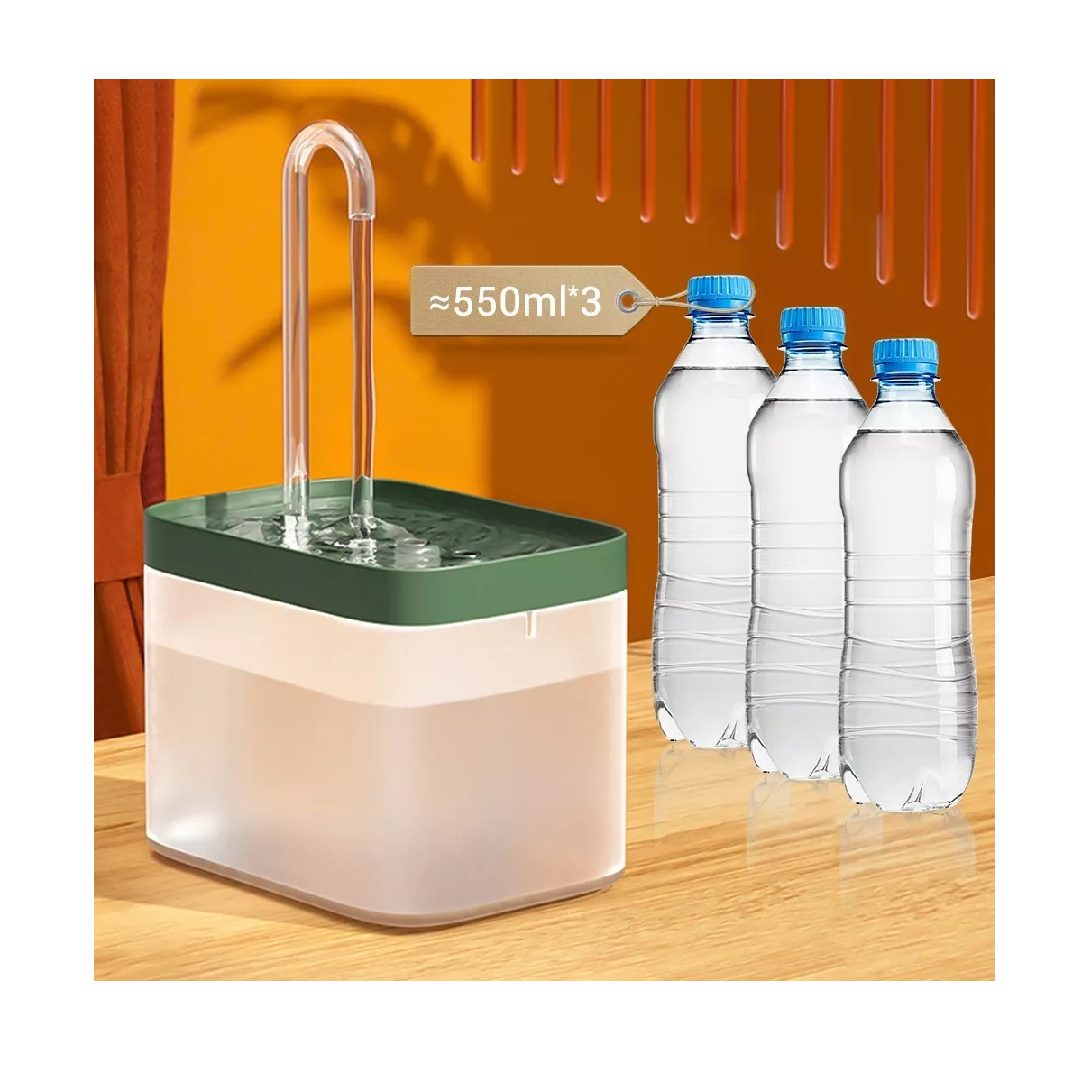 Foto 4 pulgar | Bebedero Automática con Filtro para Perros y Gatos 1.5l Eo Safe Imports Esi-8809 Verde