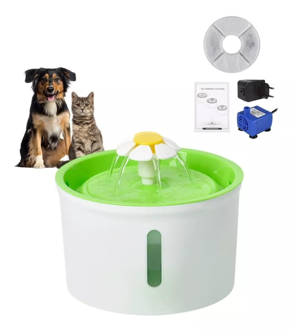 Foto 3 pulgar | Bebedero Automático Para Mascotas 1.6  Verde  Con Blanco