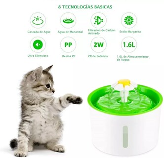 Foto 3 | Bebedero Automático Para Mascotas 1.6 Verde Con Blanco