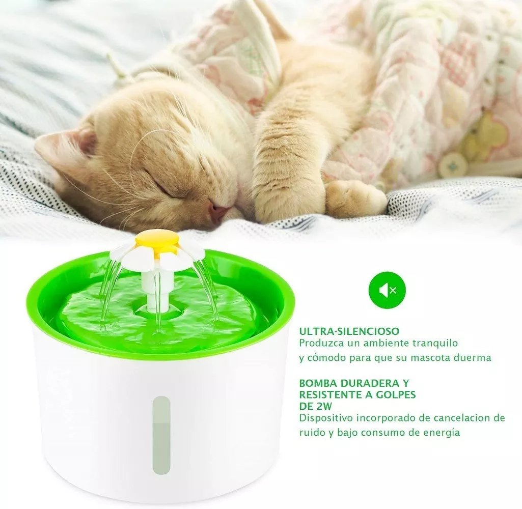 Foto 5 | Bebedero Automático Para Mascotas 1.6  Verde  Con Blanco