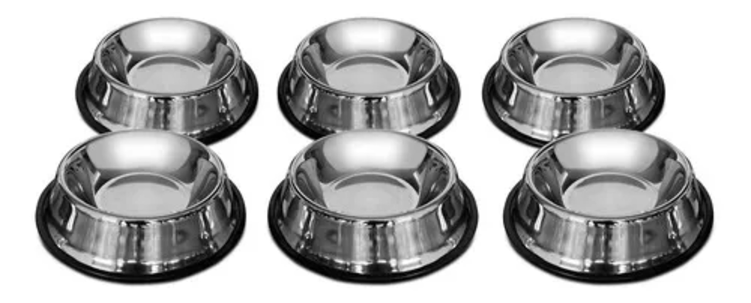 Foto 3 | Perrisimo Paquete De 6 Platos De Acero 16 Oz Para Mascota