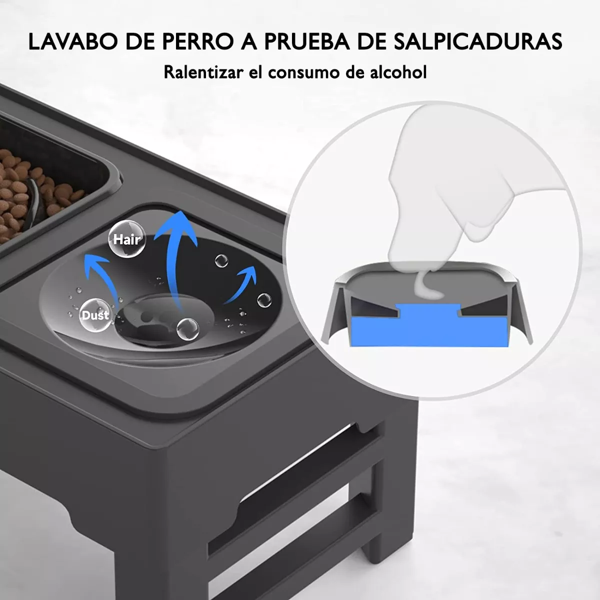 Foto 4 pulgar | Soporte Ajustables para Tazón de Perro Grande Eo Safe Imports ESI-10869 Negro 4 Alturas