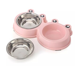 Foto 1 | Tazón Doble Plato para Perro Antiderrapante Acero Inoxidable Eo Safe Imports Esi-11552 Rosa