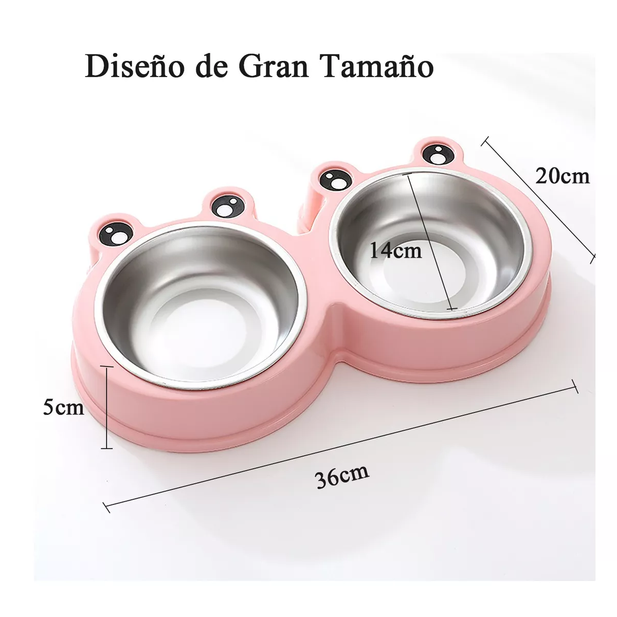 Foto 3 pulgar | Tazón Doble Plato para Perro Antiderrapante Acero Inoxidable Eo Safe Imports Esi-11552 Rosa