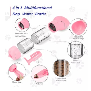 Foto 2 | Botella de Agua para Mascotas Bebedero 3 Bolsas Eo Safe Imports Esi-11548 Rosa