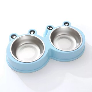 Foto 1 | Tazón Doble Plato para Perro Antiderrapante Acero Inoxidable Eo Safe Imports Esi-11553 Azul