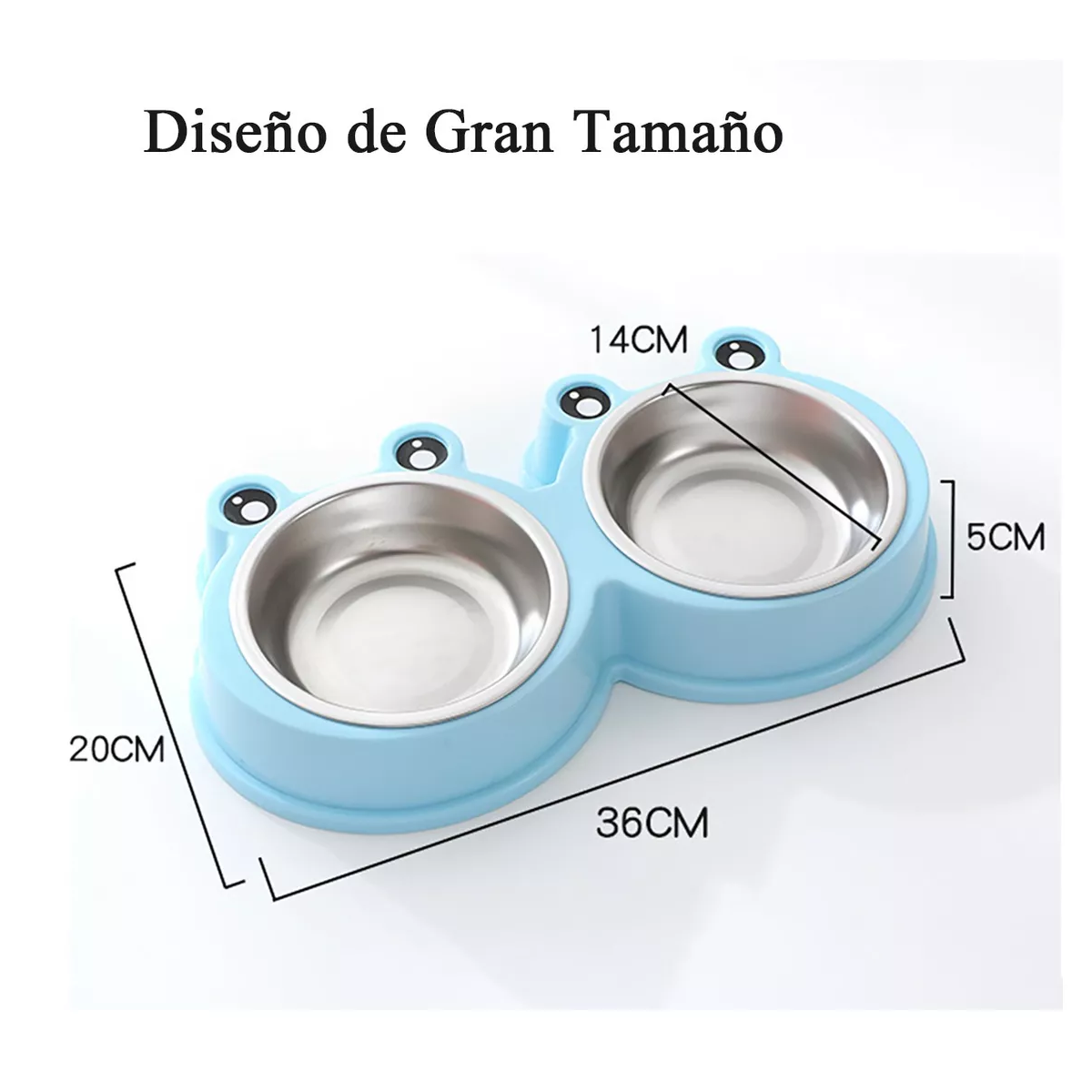 Foto 3 pulgar | Tazón Doble Plato para Perro Antiderrapante Acero Inoxidable Eo Safe Imports Esi-11553 Azul