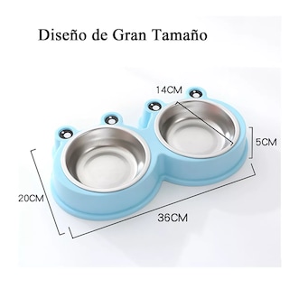 Foto 2 | Tazón Doble Plato para Perro Antiderrapante Acero Inoxidable Eo Safe Imports Esi-11553 Azul