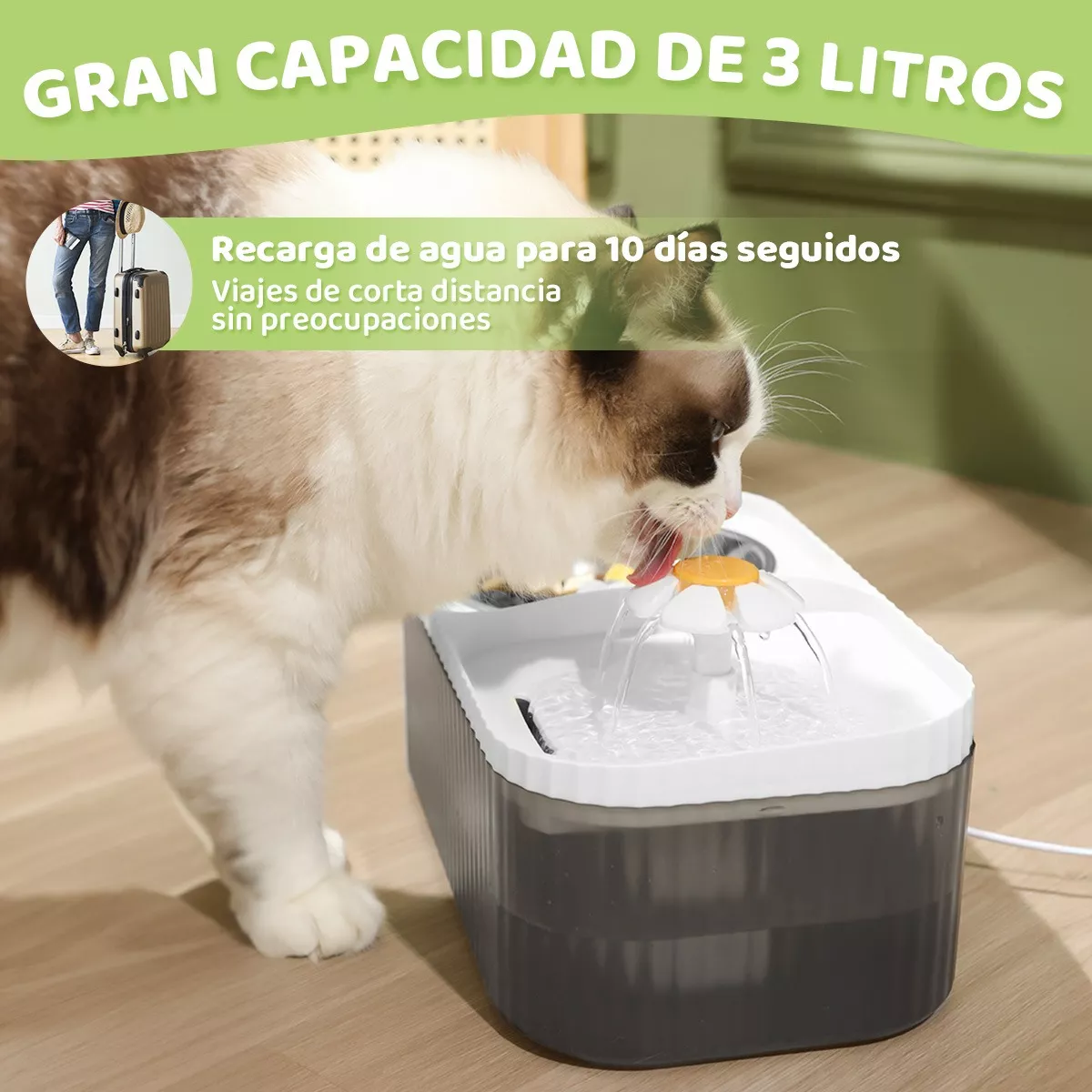 Foto 3 pulgar | Bebederos Gatos Comederos Perros Fuentes De Gran Capacidad Eo Safe Imports Esi-14723 Multicolor