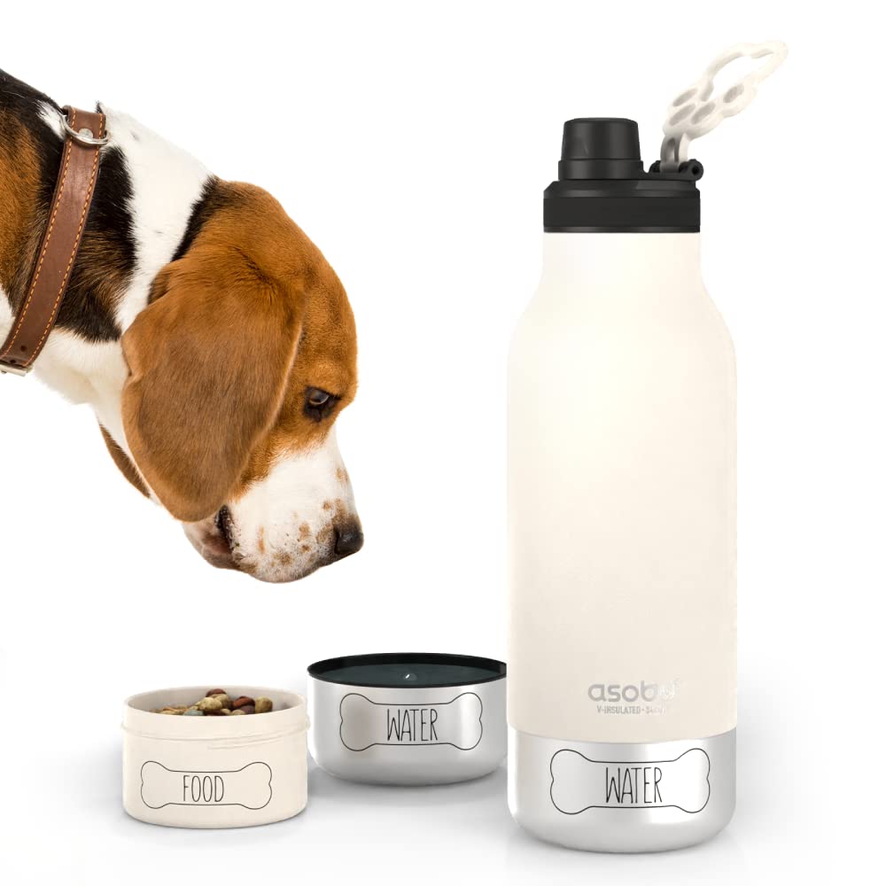 Botella De Agua Asobu Dog Buddy De Acero Inoxidable De 1 Litro Con Cuenco - Venta Internacional.