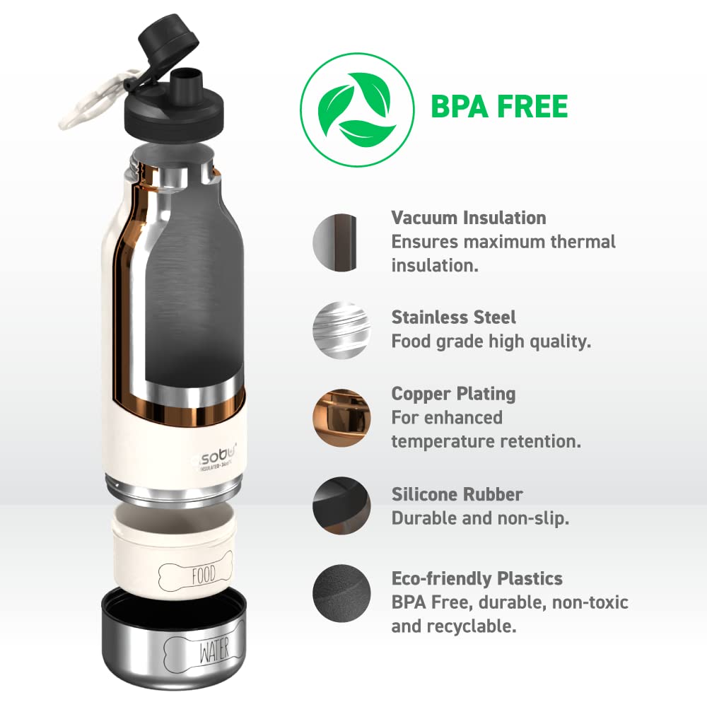 Foto 4 pulgar | Botella De Agua Asobu Dog Buddy De Acero Inoxidable De 1 Litro Con Cuenco - Venta Internacional.