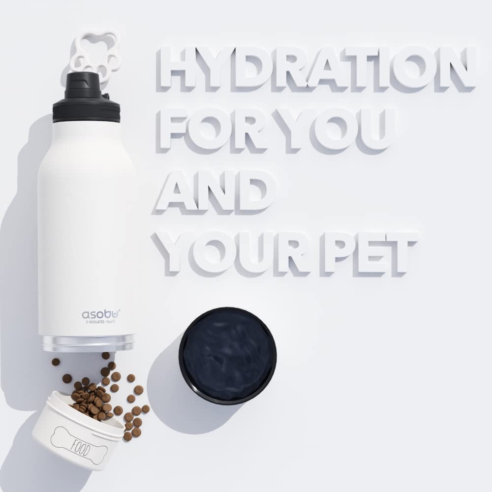 Foto 7 | Botella De Agua Asobu Dog Buddy De Acero Inoxidable De 1 Litro Con Cuenco - Venta Internacional.