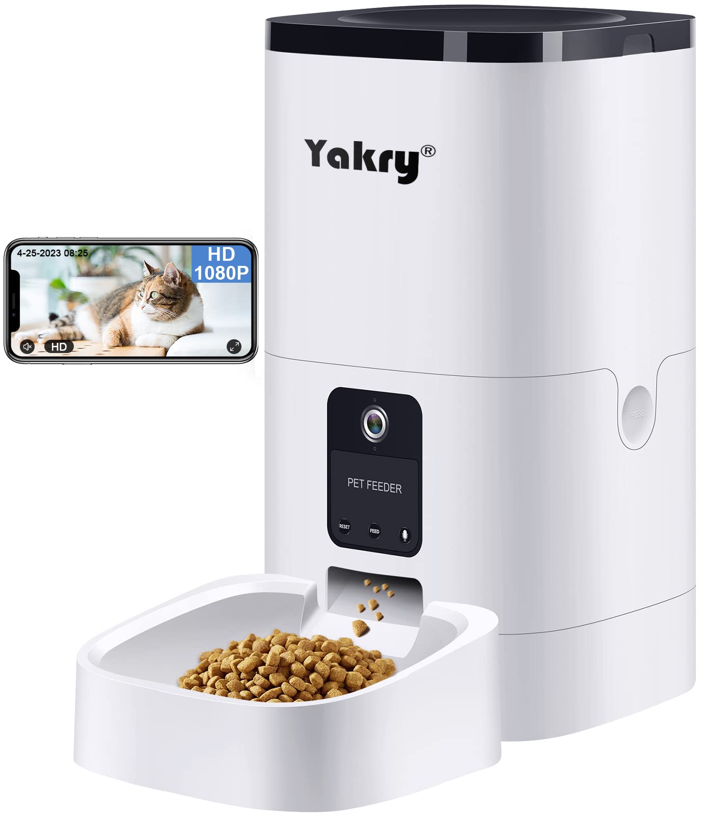 Comedero Automático Para Perros Yakry Con Cámara, Aplicación Wifi De 6 L/1500 Ml - Venta Internacional.