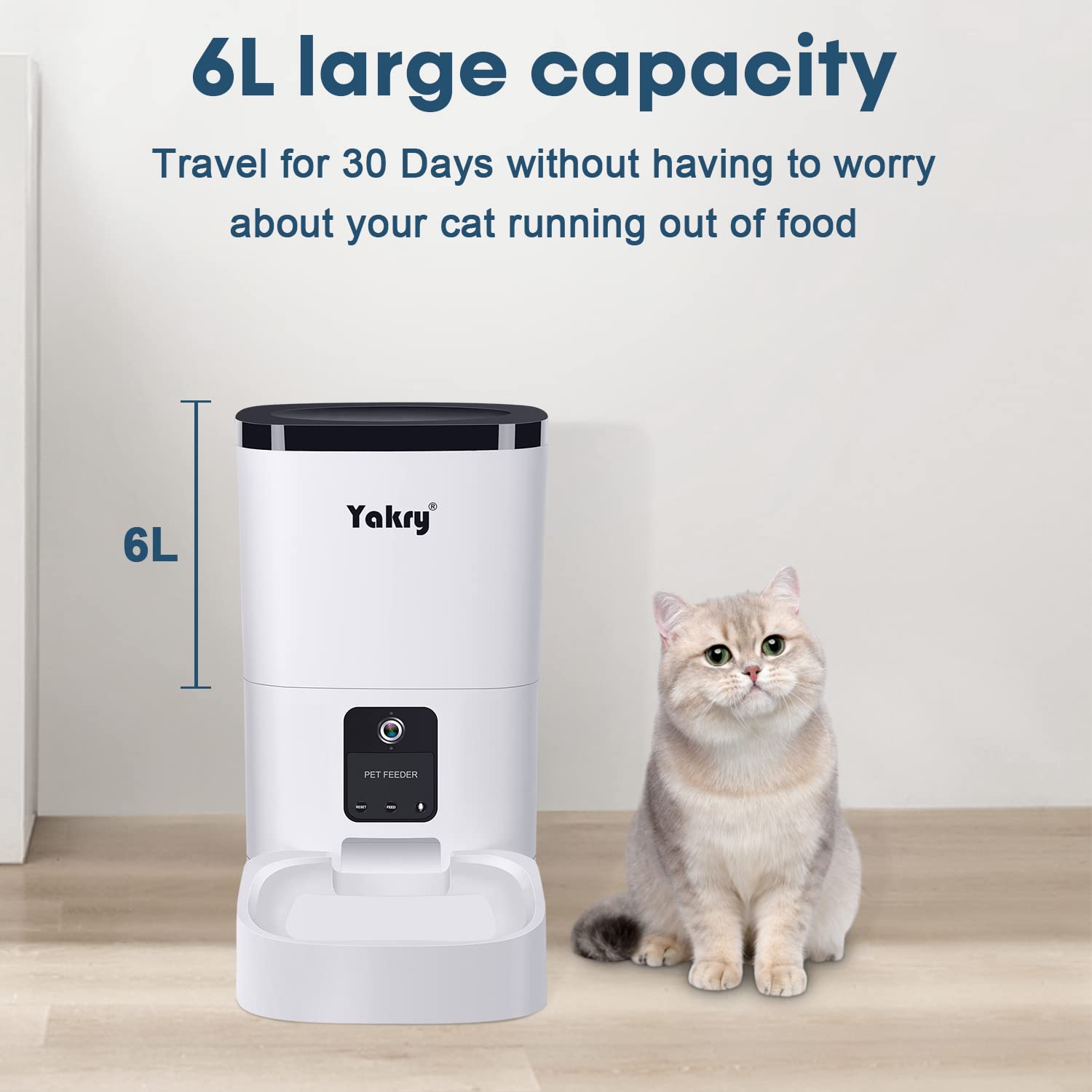 Foto 5 pulgar | Comedero Automático Para Perros Yakry Con Cámara, Aplicación Wifi De 6 L/1500 Ml - Venta Internacional.