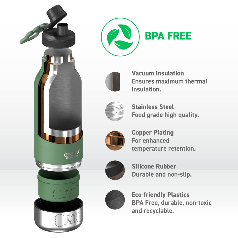 Foto 4 pulgar | Botella De Agua Asobu Dog Buddy Con Cuenco Extraíble Para Perros De 1 Litro - Venta Internacional.