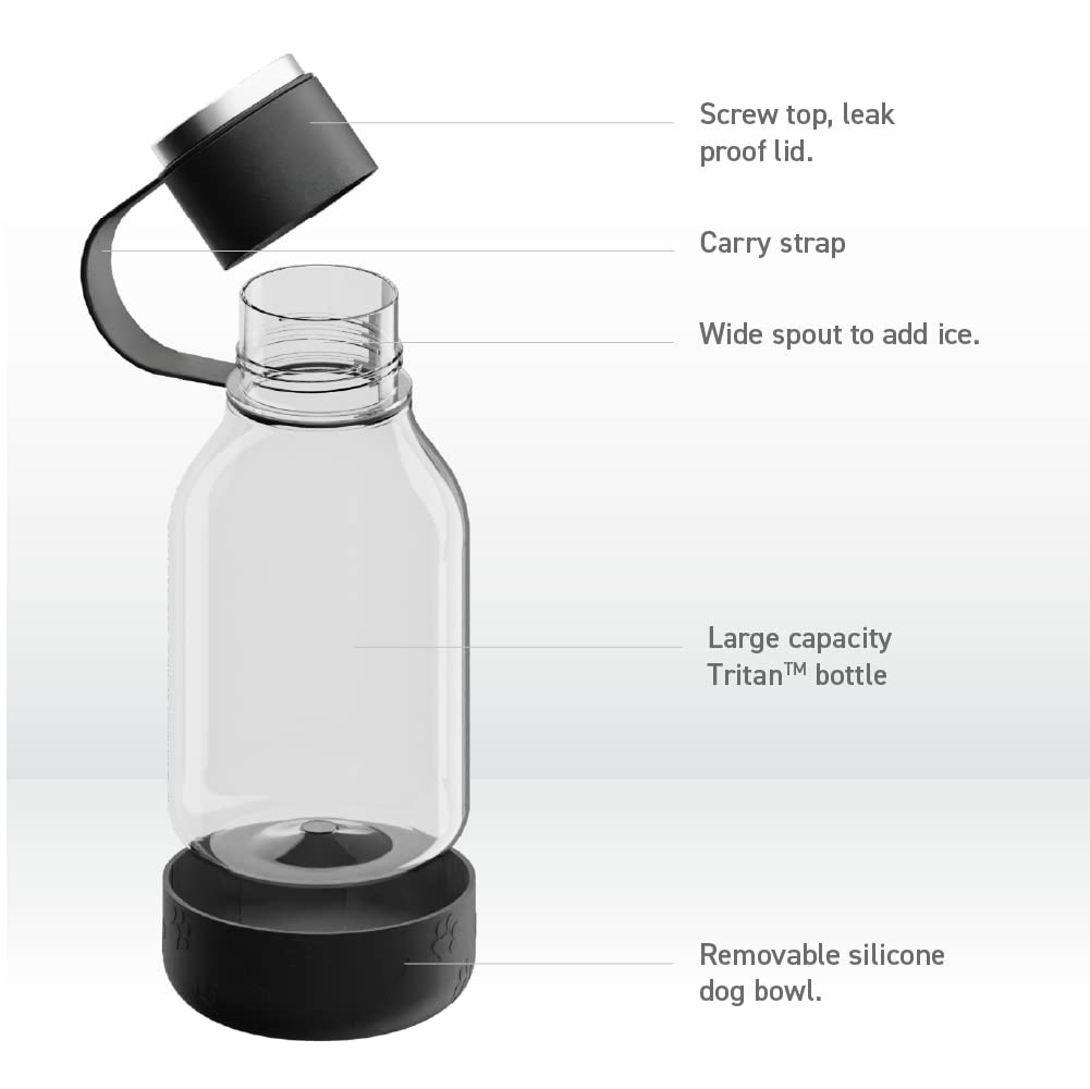 Foto 4 | Botella De Agua Con Cuenco Para Perros De 1,5 L Adjunto Asobu Tritan, Color Negro - Venta Internacional.