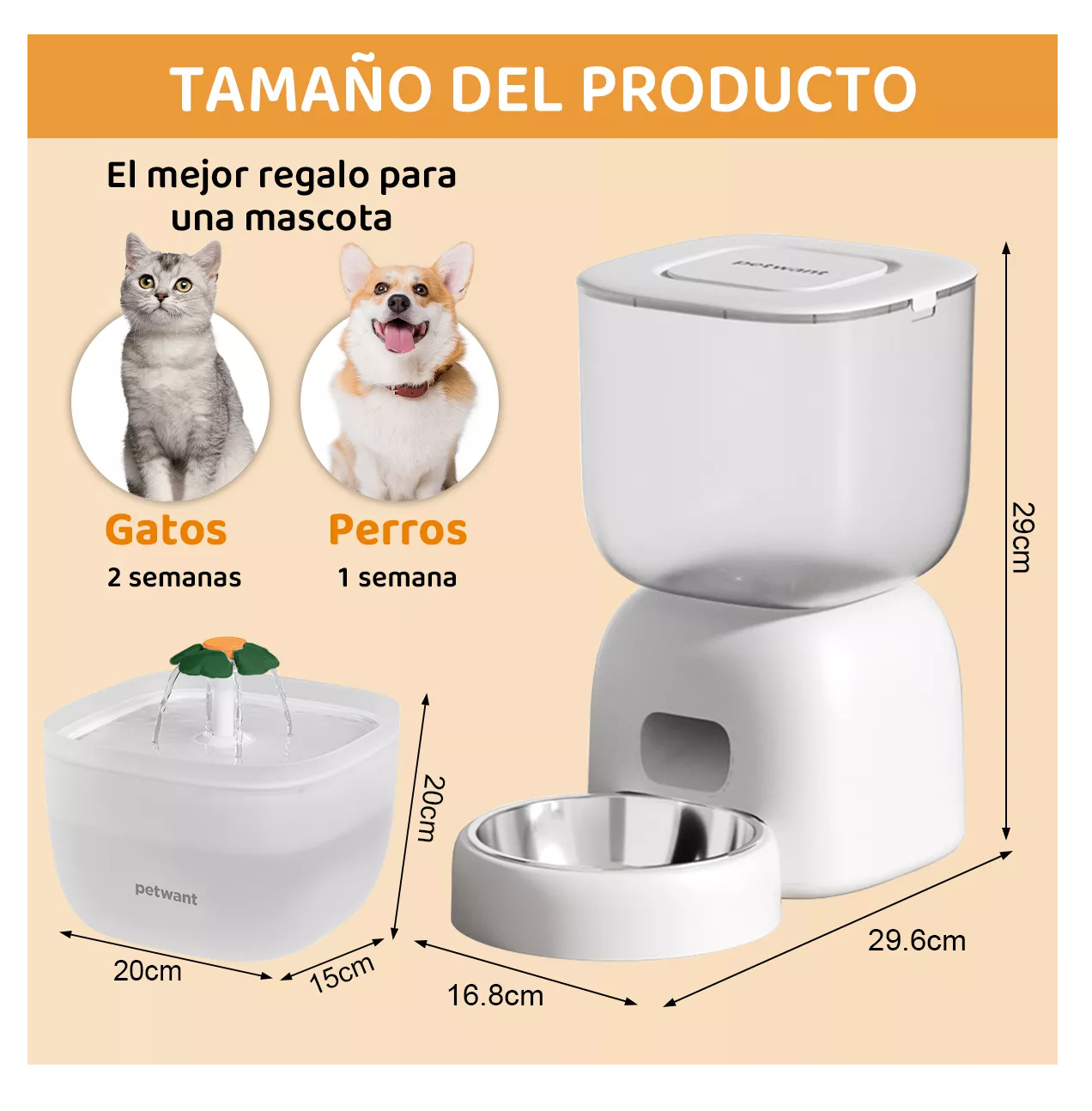 Foto 3 pulgar | Bebederos Para Gatos Comederos Para Perros Fuentes De Gran Capacidad Blanco