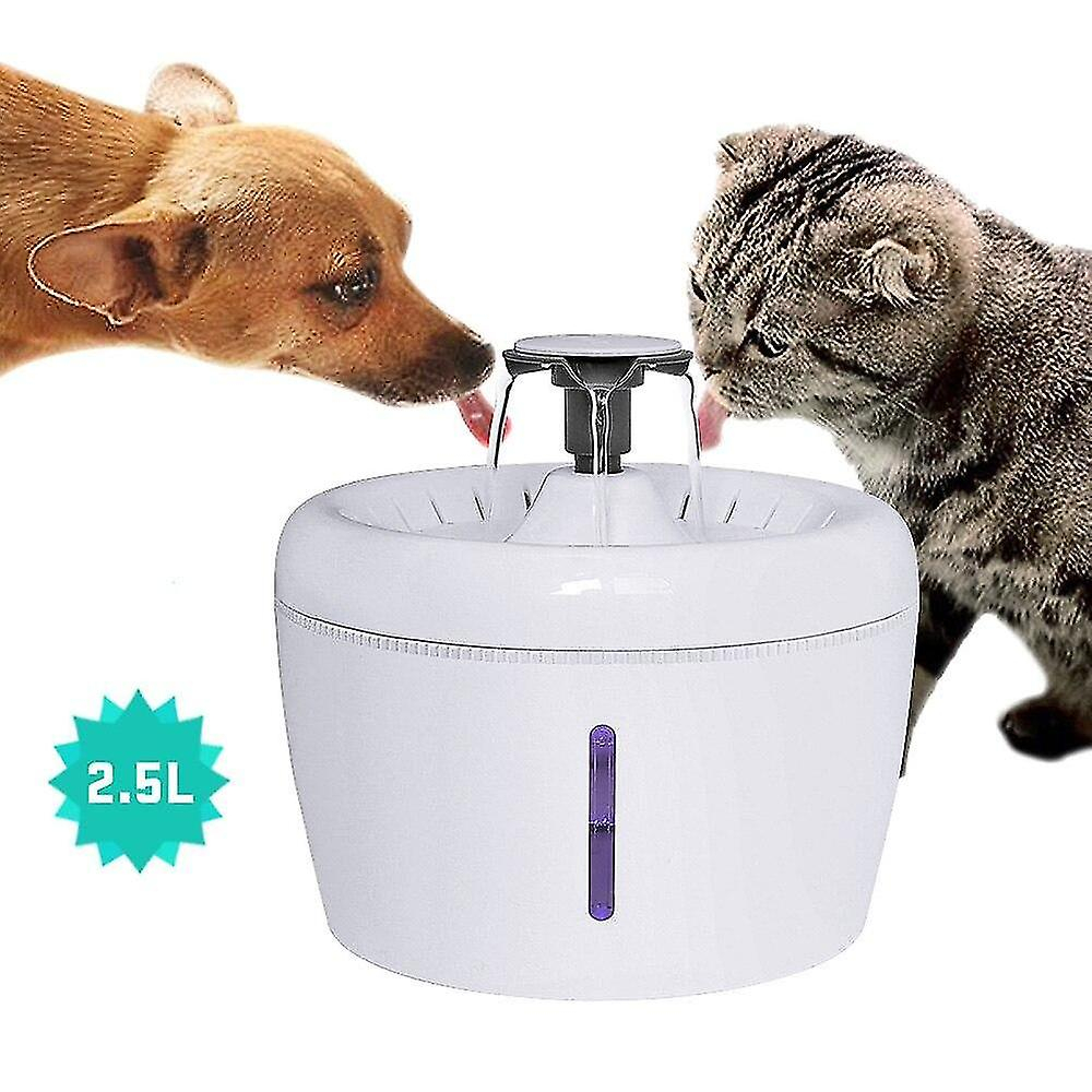 Fuente De Agua Para Mascotas Huoguo, Usb Eléctrica, Capacidad 2,5 L, Blanca - Venta Internacional.