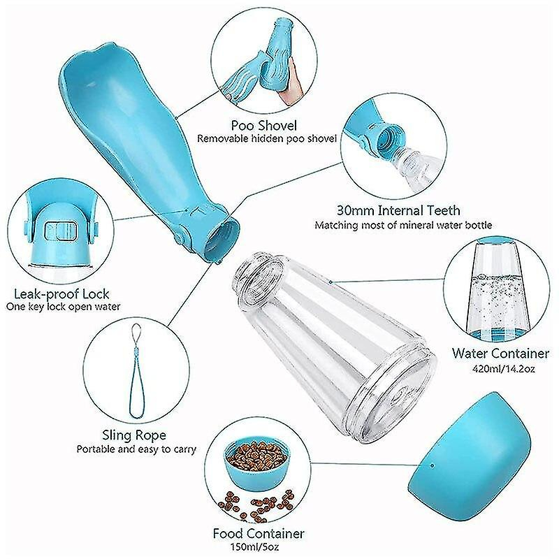 Foto 4 pulgar | Bebederos Para Botellas De Agua Para Perros, Portátiles, Plegables, Azules - Venta Internacional.