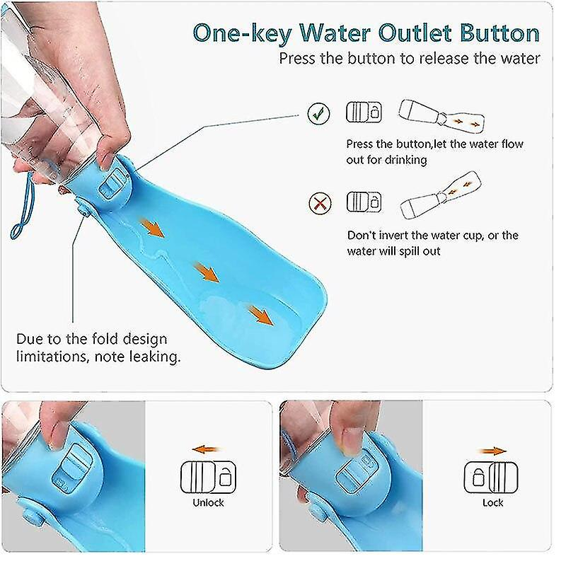 Foto 6 pulgar | Bebederos Para Botellas De Agua Para Perros, Portátiles, Plegables, Azules - Venta Internacional.