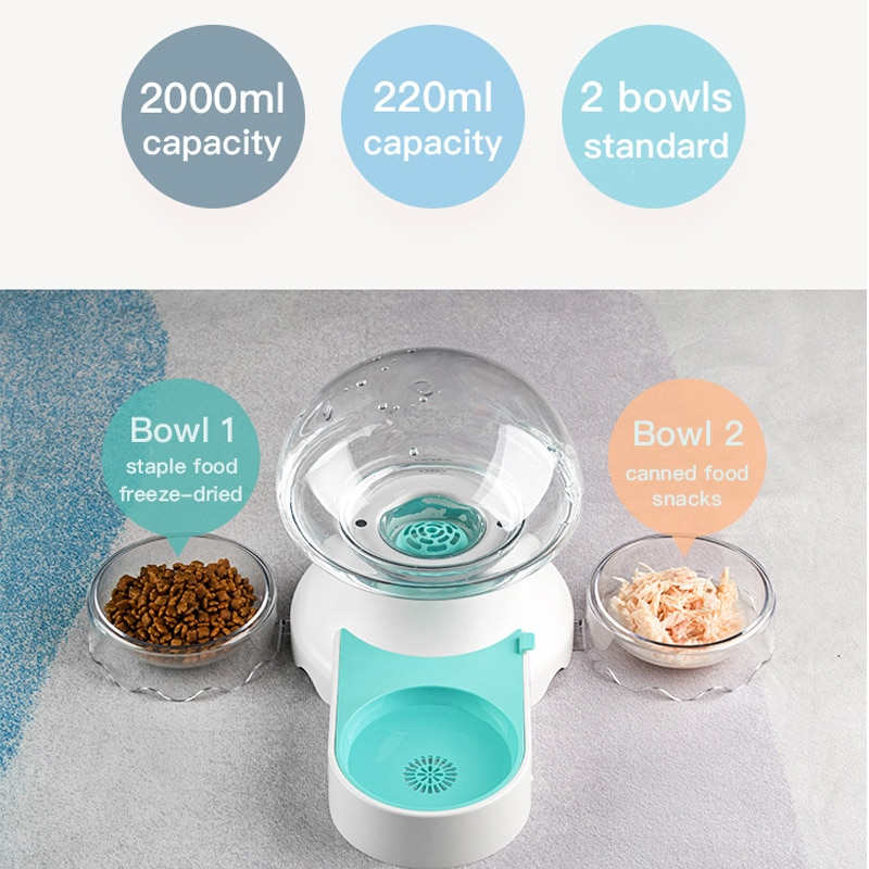 Foto 4 pulgar | Fuente Automática De Agua Para Gatos Con Doble Cuenco, 2,1 L, Sanlin Beans - Venta Internacional.