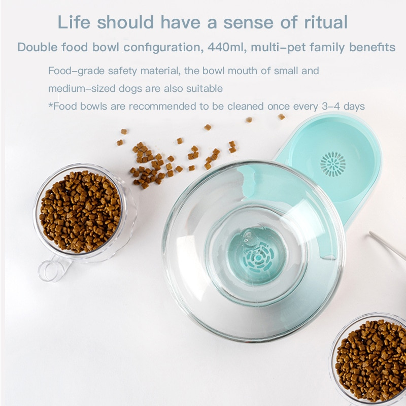 Foto 5 pulgar | Fuente Automática De Agua Para Gatos Con Doble Cuenco, 2,1 L, Sanlin Beans - Venta Internacional.