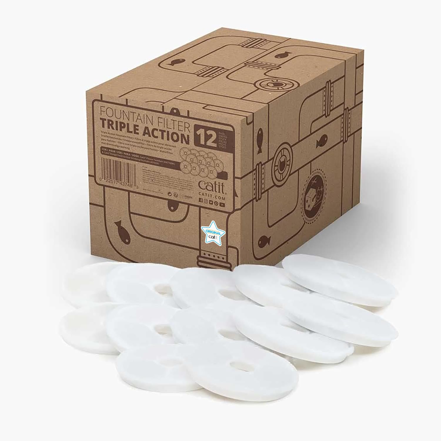 Paquete De 12 Filtros Para Fuentes De Agua Catit Triple Action - Venta Internacional.