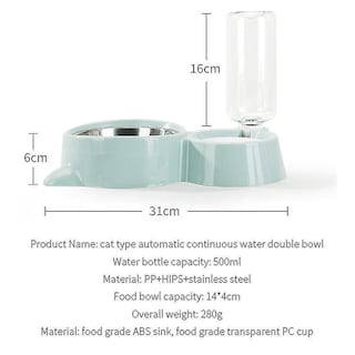 Foto 2 | Comedero Automático Para Mascotas Y Dispensador De Agua Con Cuenco Huoguo - Venta Internacional.