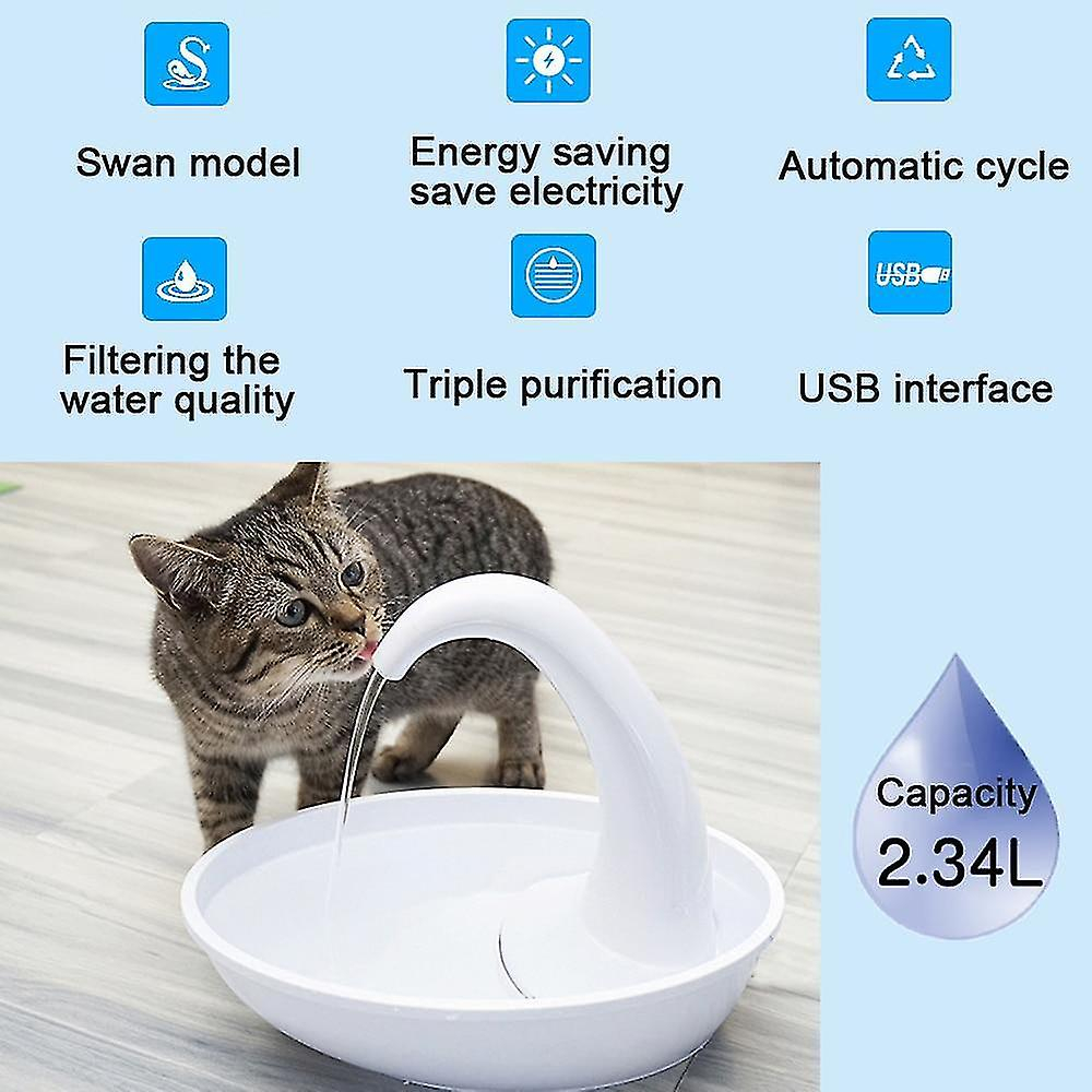 Foto 5 pulgar | Bebedero Huoguo Swan Shape 2.34l Para Gato Y Perro - Venta Internacional.
