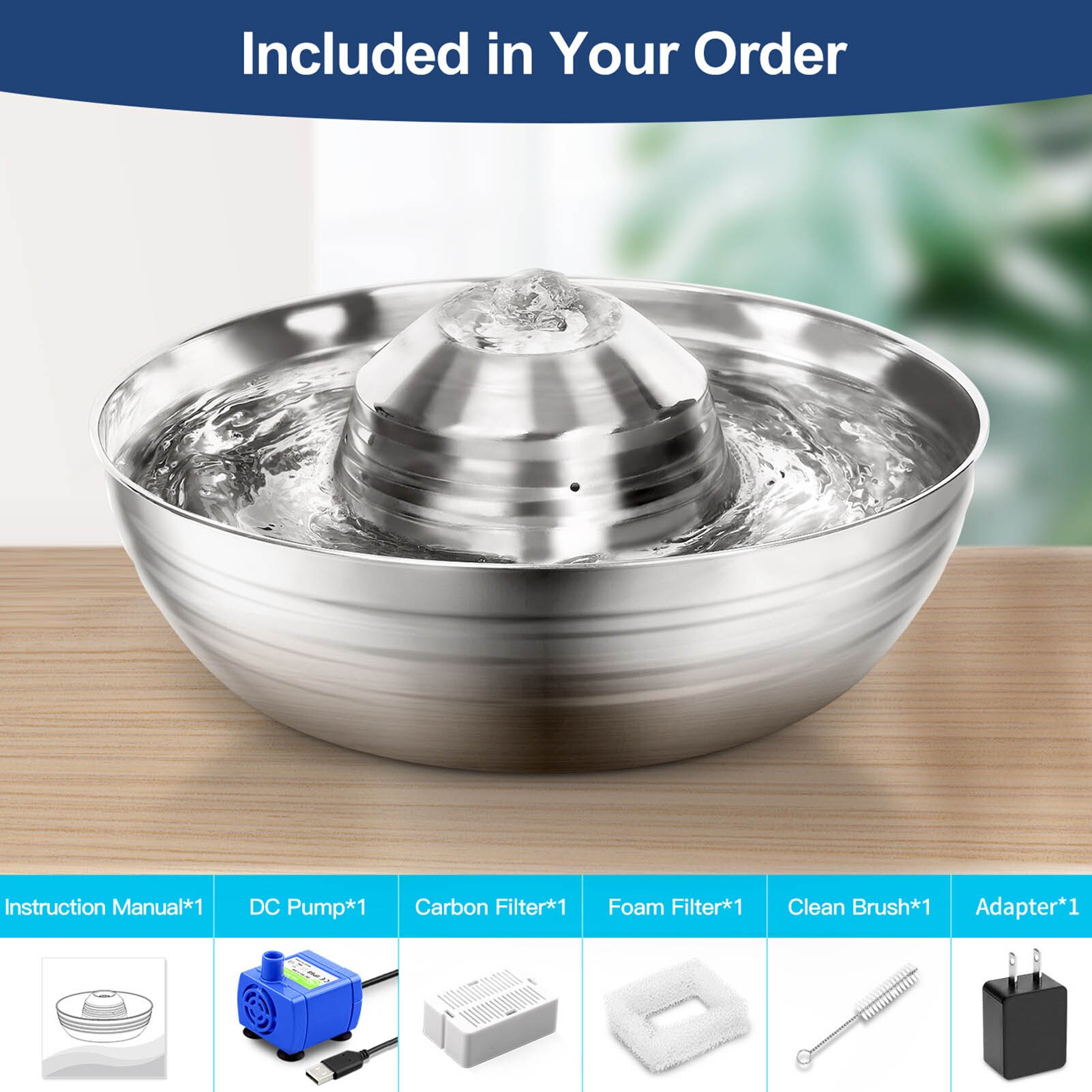 Foto 2 | Dispensador Automático De Agua Cat Fountain De Acero Inoxidable De 2 Litros - Venta Internacional.