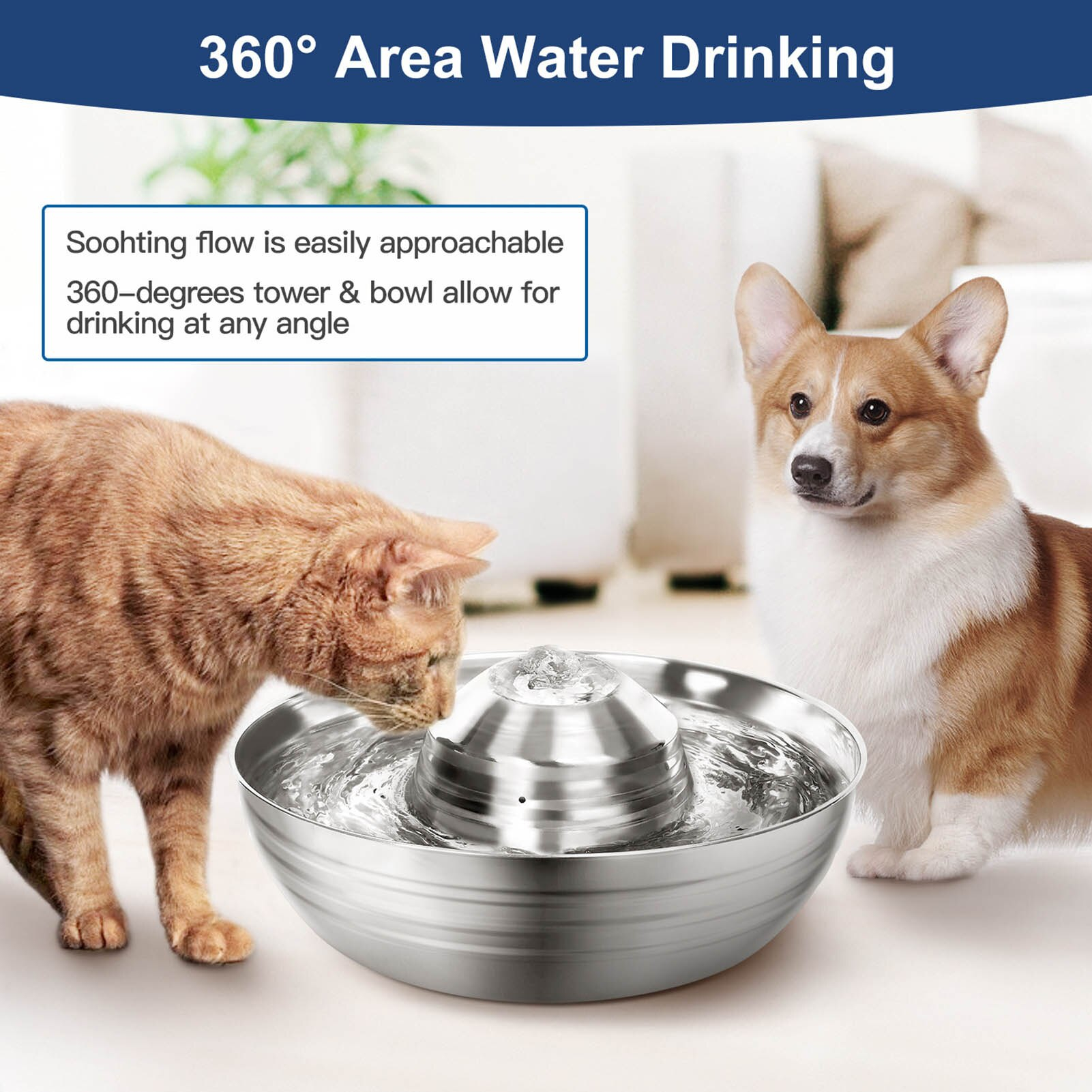 Foto 4 pulgar | Dispensador Automático De Agua Cat Fountain De Acero Inoxidable De 2 Litros - Venta Internacional.