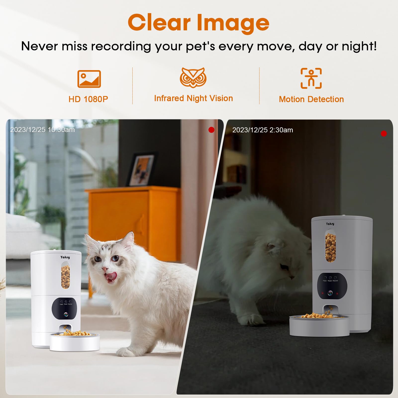 Foto 6 pulgar | Comedero Automático Para Gatos Yakry Con Cámara 5g Wifi 4.5l - Venta Internacional.