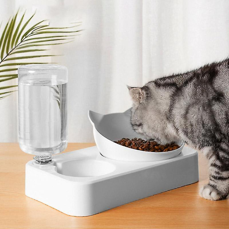 Foto 4 pulgar | Cuencos Dobles Huoguo Para Gatos Y Perros Con Dispensador Automático De Agua - Venta Internacional.