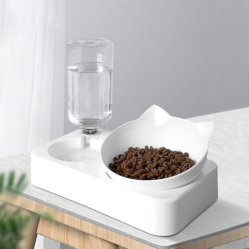 Foto 5 pulgar | Cuencos Dobles Huoguo Para Gatos Y Perros Con Dispensador Automático De Agua - Venta Internacional.
